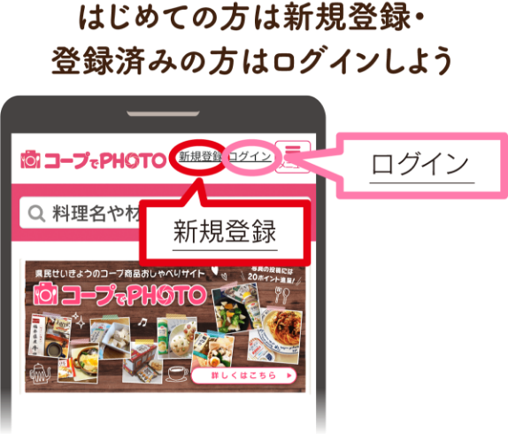 はじめての方は新規登録・登録済みの方はログインしよう