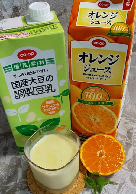 オレンジ豆乳 コープでphoto