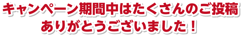 キャンペーン期間中はたくさんのご投稿ありがとうございました！