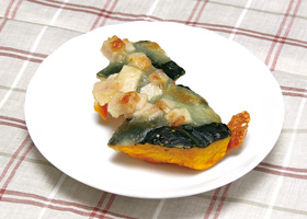 秋の行楽弁当シリーズ5 かぼちゃのハムチーズ焼き