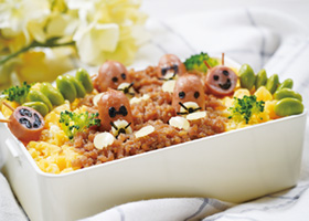 ウインナーのもぐらくん弁当