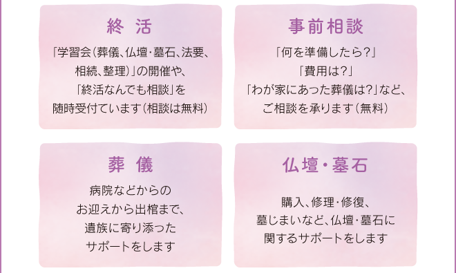 終活 事前相談 葬儀 仏壇・墓石