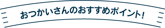 おつかいさんのおすすめポイント！