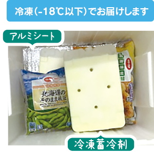 冷凍(-18℃以下)でお届けします