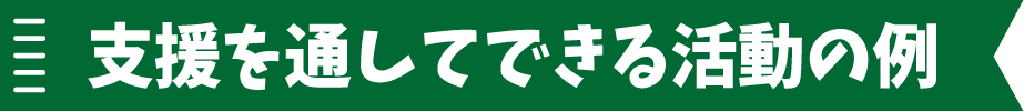 支援を通してできる活動の例